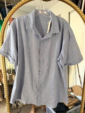 Light Blue Short-Sleeve Button-Down Shirt by Coop/Need